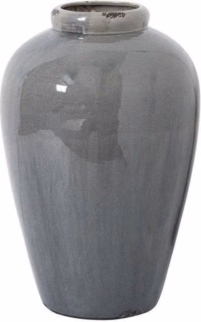 Hill Interiors Garda Juniper Glazed Ceramic Vase in Grey
