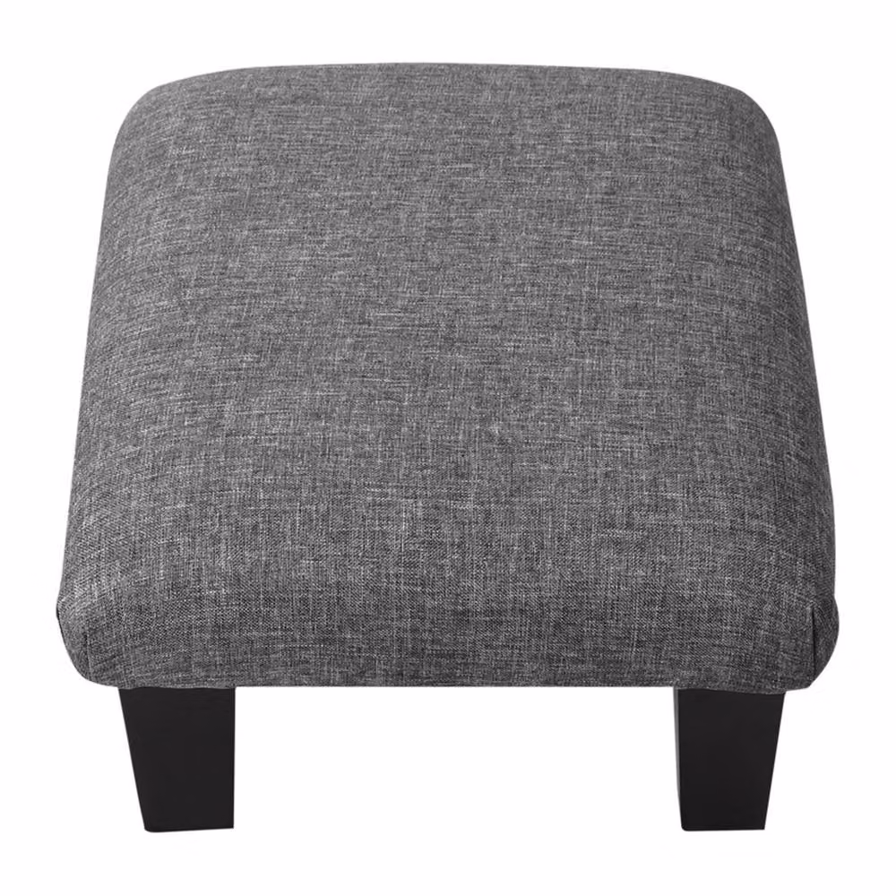 Garden Sanctuary Linen Rectangular Ottoman Footstool in Grey – 3