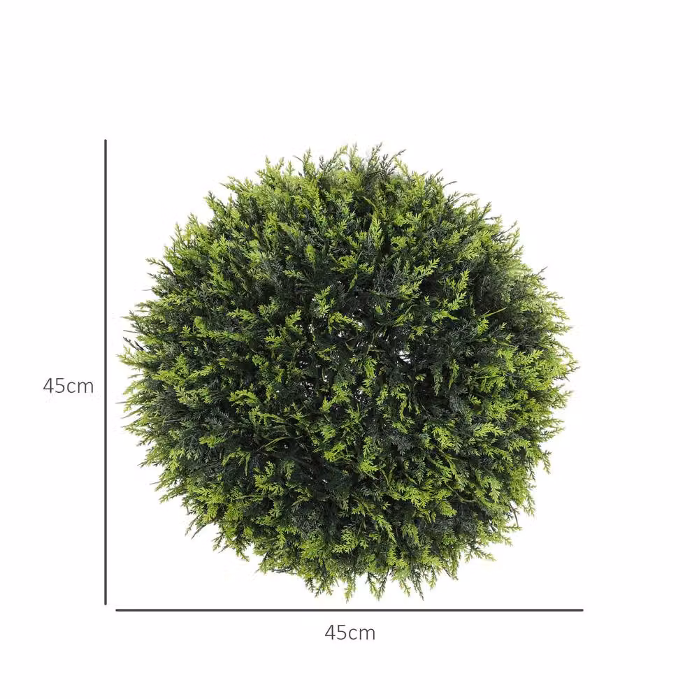 STILVORA Set of 2 Green Artificial Round Topiary Balls, Diameter: 45 cm – 3
