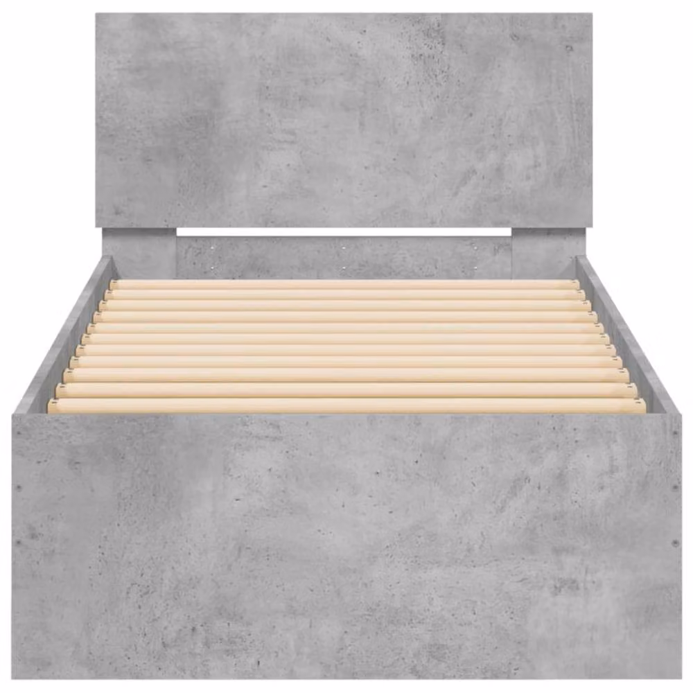 Berkfield Home Bed Frame with Headboard and Lift Up Base, Concrete Grey, W/D/H: 90 x 200 cm – 3