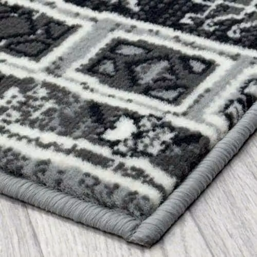 runrug Mayan Grey Hallway Runner Rug, Machine Woven, Stain and UV Resistant, W: 70 cm, L: 270 cm, Thickness: 9 mm – 4