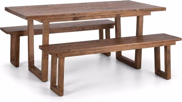 Julian Bowen Woburn Rectangular Trestle Dining Table in Beige and Brown Wood