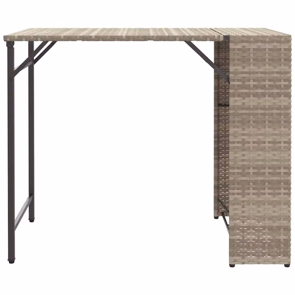 Berkfield Home 5 Piece Foldable Garden Dining Set in Light Grey Poly Rattan and Metal – 3