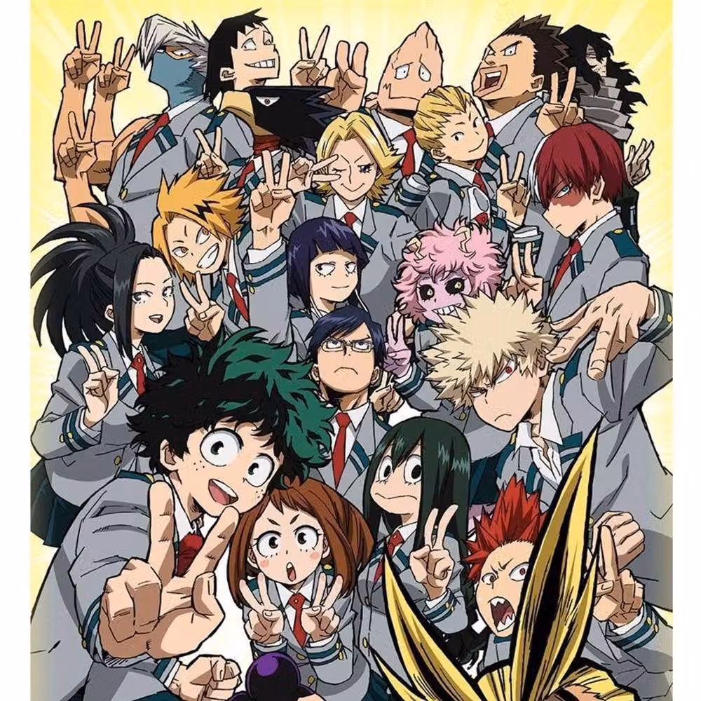 My Hero Academia School Class Selfie Multicolour Canvas Print Illustration – 2