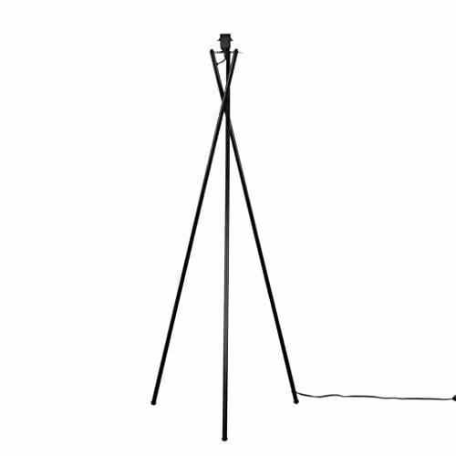 ValueLights Modern Black Metal Floor Lamp Base, Height: 136 cm