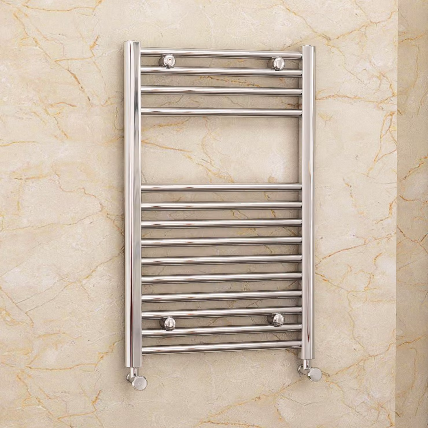 Royal Bathrooms Arno Heated Towel Rail Straight Ladder, Silver, W: 40 cm, H: 80 cm