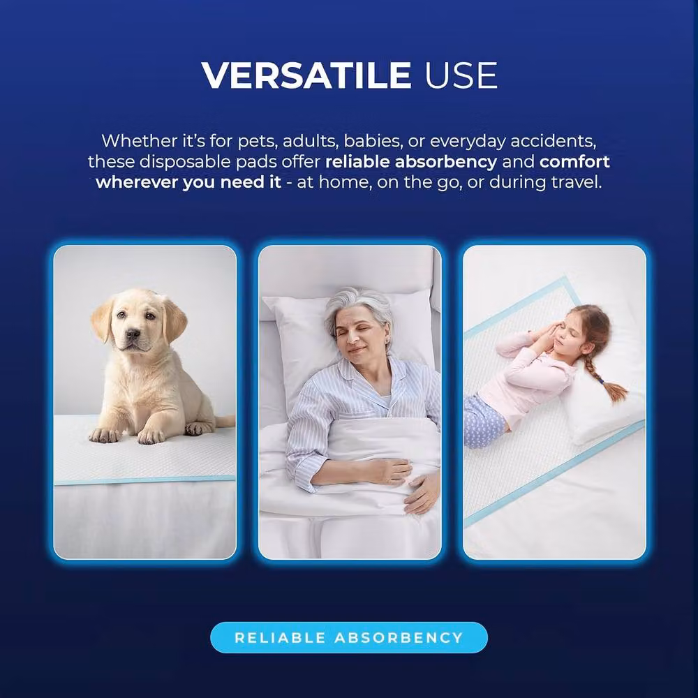 GATARN Disposable Incontinence Bed Pads for Adults and Babies, Blue, W: 60 cm, D: 90 cm, 120 Sheets – 7