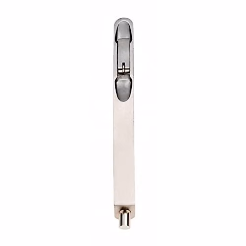 Loops 8 Inch Lever Action Concealed Flush Bolt with Radius Forend in Polished Stainless Steel, Silver
