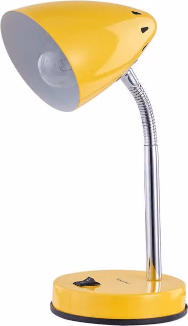 Innoteck Adjustable Metal Cone Desk Lamp in Yellow and Chrome