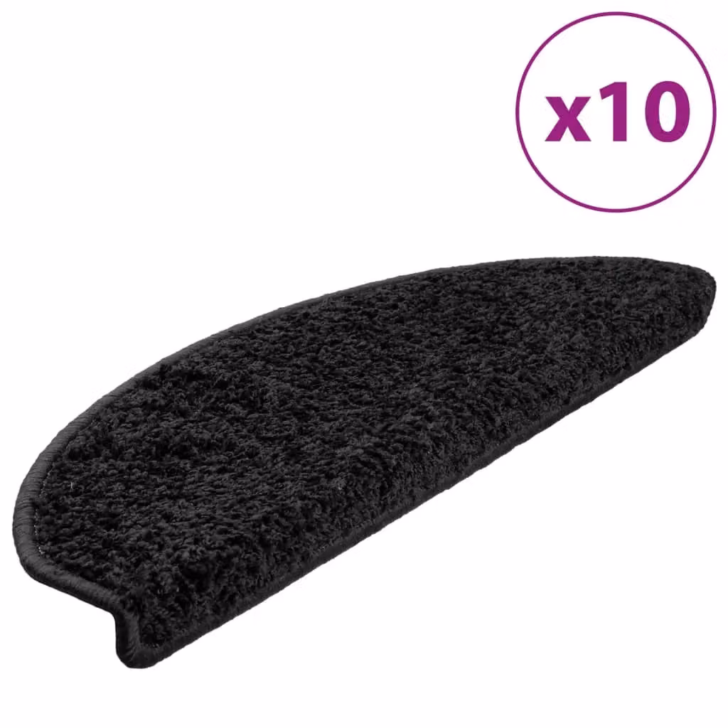 Berkfield Home Self-Adhesive Non-Slip Stair Mats, 10 Pack, Black, W/D/H: 65 x 21 x 4 cm – 2