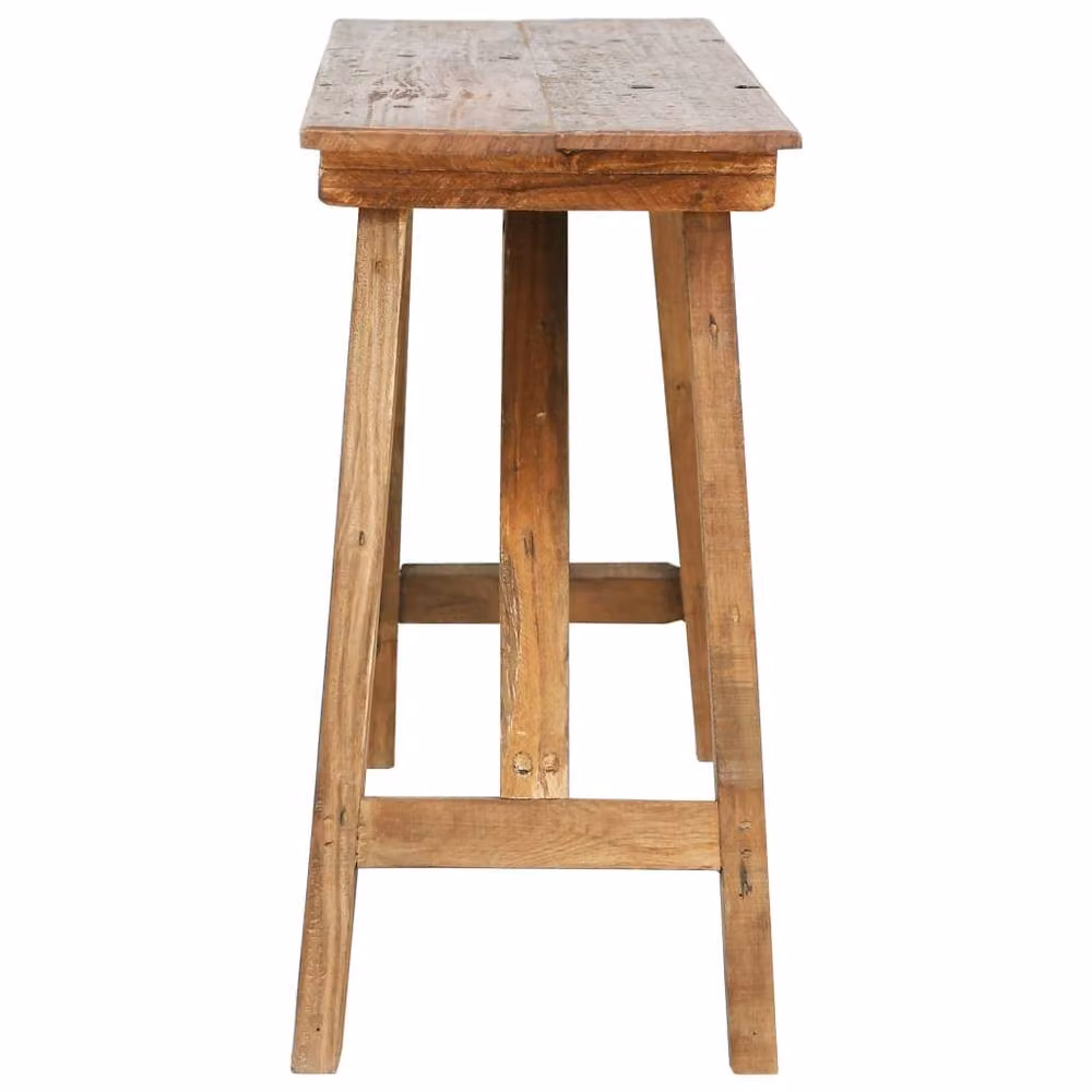 Berkfield Home Rustic Reclaimed Solid Wood Console Table, Brown, W: 130 cm, D: 40 cm, H: 80 cm – 2