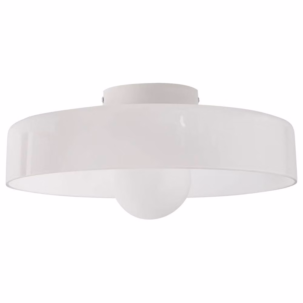Wyld and Coco Flush Ceiling Lamp with White Glass Shade – 2