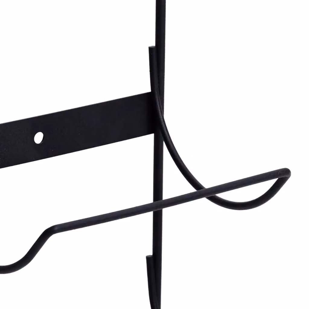 Berkfield Home Wall Mounted Industrial Metal Wine Rack in Matt Black – 2