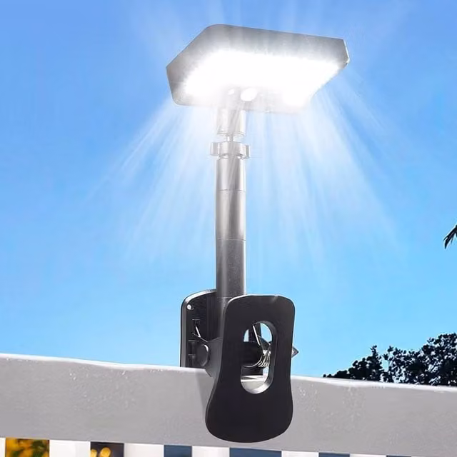 FLAVORA Black Clip-on Solar LED Outdoor Motion Sensor Light with 92 LEDs – 1