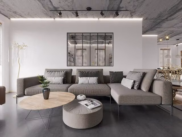 Vente-unique Powder-Coated Aluminium and Glass Partition, Black, W: 180 cm, H: 130 cm – 1