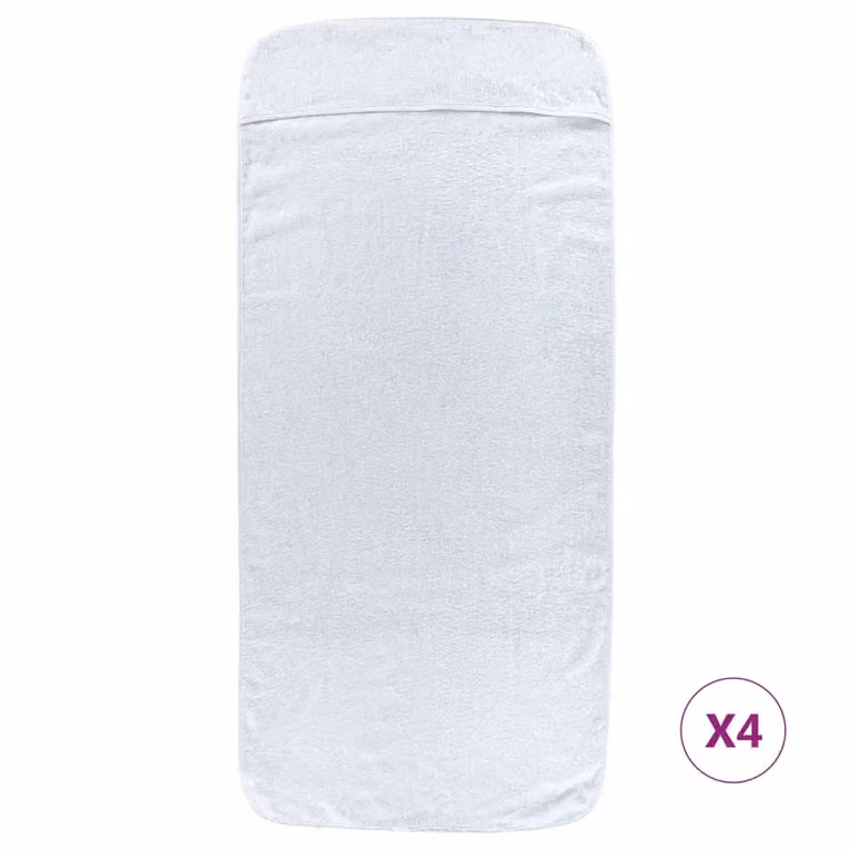 Berkfield Home White Quick Drying and Fluffy Beach Towels, 4 Pack, W: 60 cm, L: 135 cm, 400 GSM