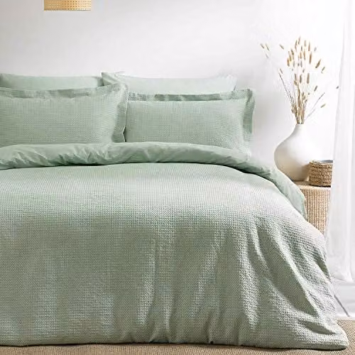 Riva Home White Cotton Duvet Cover and Pillowcase Set, W: 200 cm x D: 200 cm – 1