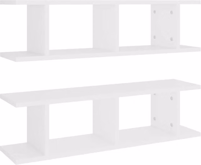 Berkfield Home Wall Mounted Cube Shelves, 2 Pack, White, W: 75 cm, D: 20 cm, H: 20 cm
