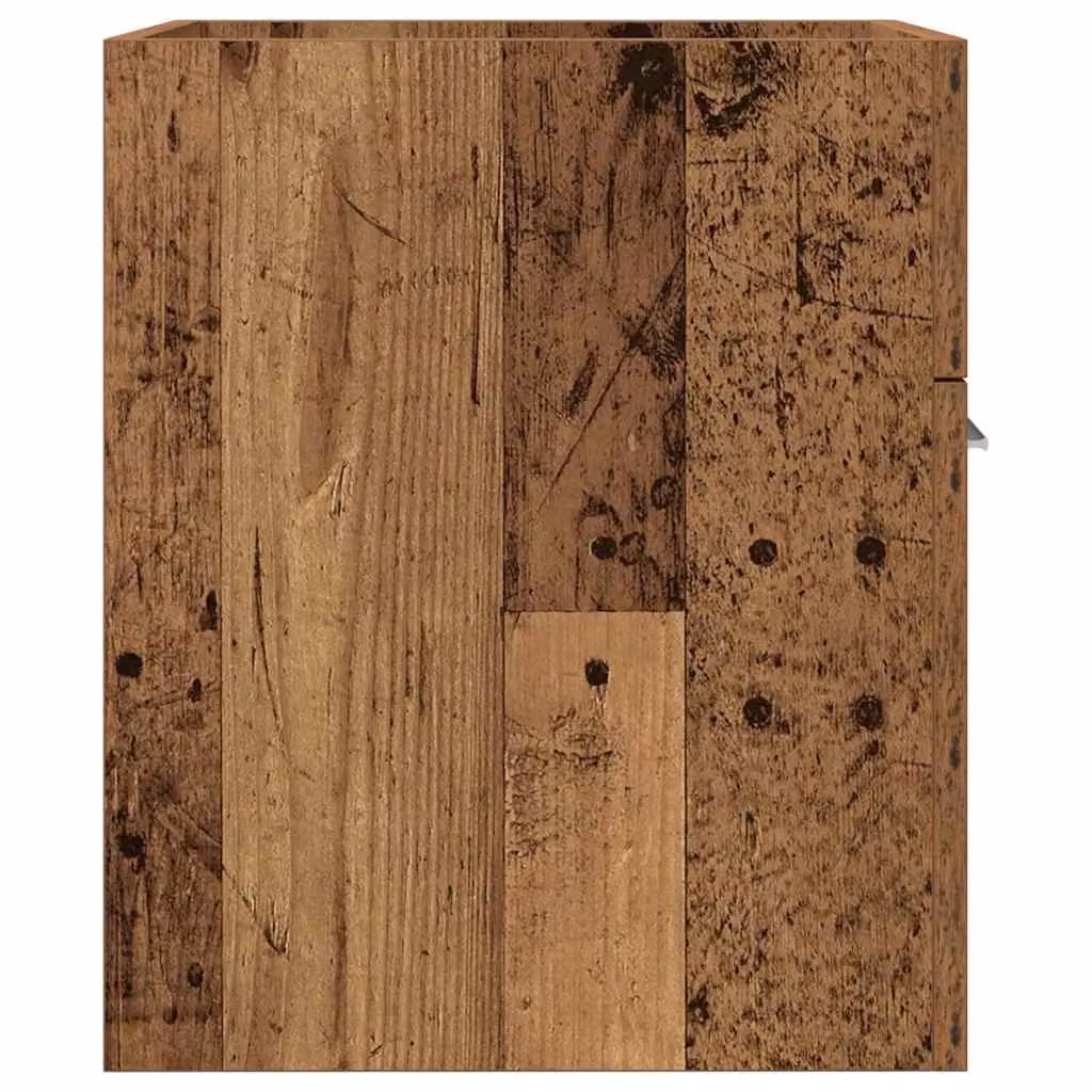 Berkfield Home Wall Mounted Bathroom Sink Cabinet in Brown Old Wood, W/D/H: 41 x 38.5 x 46 cm – 3