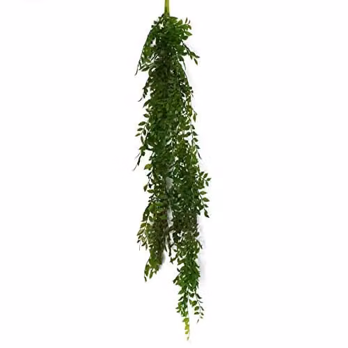 Leaf Design Hanging String of Pearls Artificial Plant, Dark Green, 100 cm