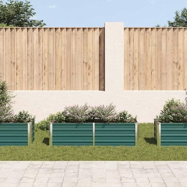 Berkfield Home Garden Green Galvanised Steel Raised Bed W/D/H: 160 x 40 x 45 cm – 1