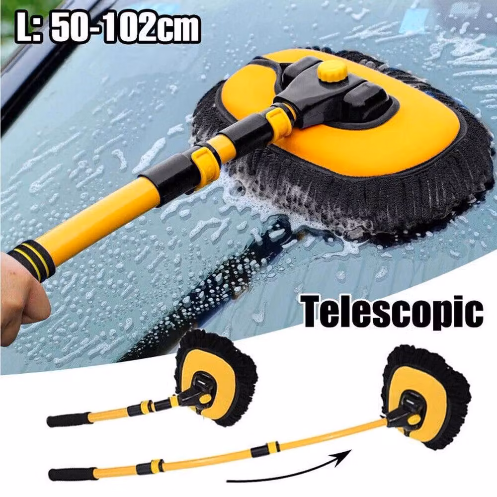 NESTLUNE 15° Curve Microfibre Car Wash Brush and Mop in Yellow – 5