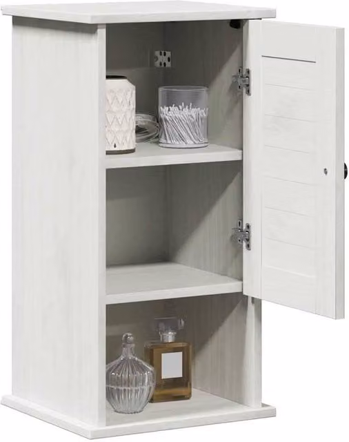 Berkfield Home White Solid Pine Wood Bathroom Storage Cabinet W/D/H: 34.0 x 37.0 x 71.5 cm – 1