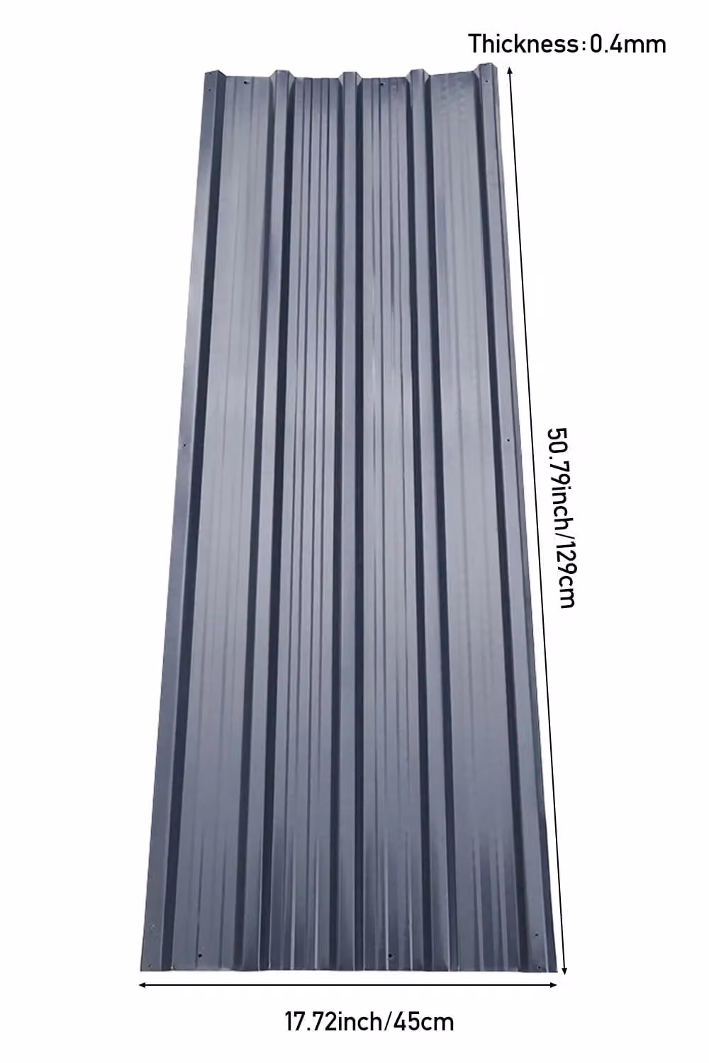 Garden Sanctuary Set of 12 Powder Coated Grey Corrugated Steel Roof Sheets – 1