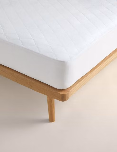 M&S Stay Cool Extra Deep Cotton Mattress Protector, White, W/D/H: 180 x 200 cm