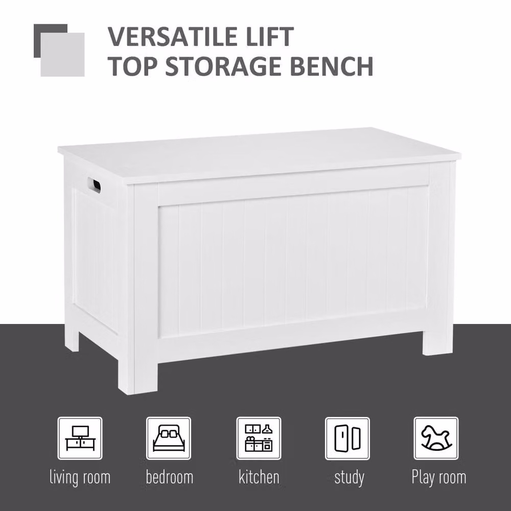 Wyld Haus Loro White Lift Top Storage Chest with Soft Close Lid – 3