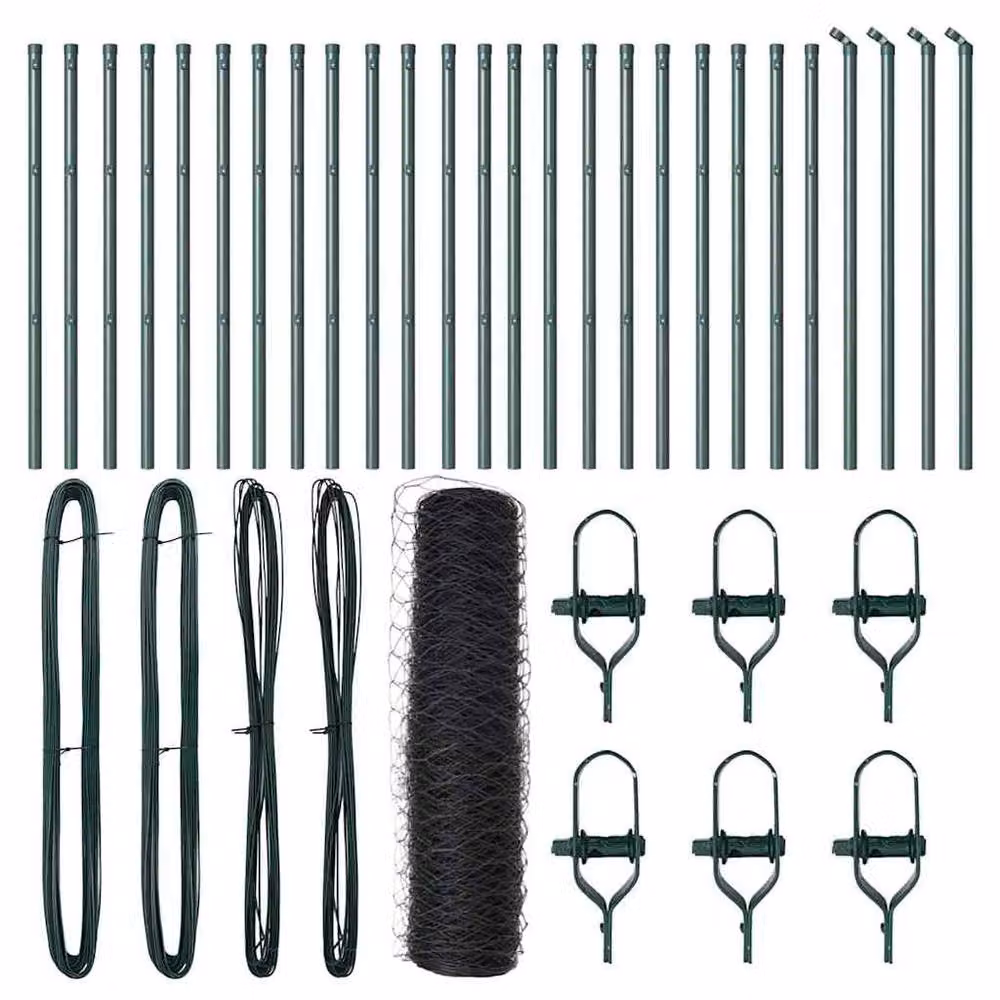 Berkfield Home Hexagon Steel Fence in Grey and Green, W: 0.5 m, L: 50 m – 3