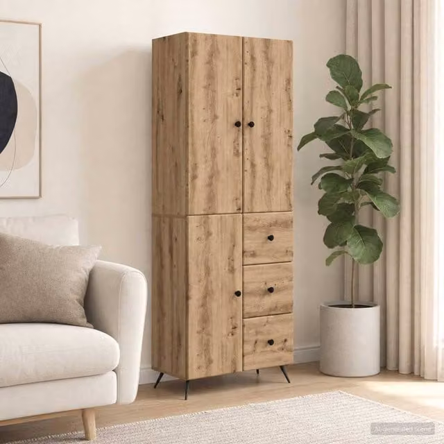 Berkfield Home Artisan Oak Cabinet Set of 2 in Brown