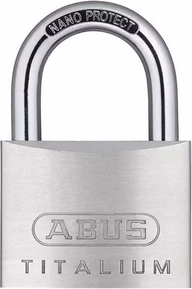 ABUS 64TI TITALIUM Aluminium Alloy Padlock, White and Silver, 60 mm