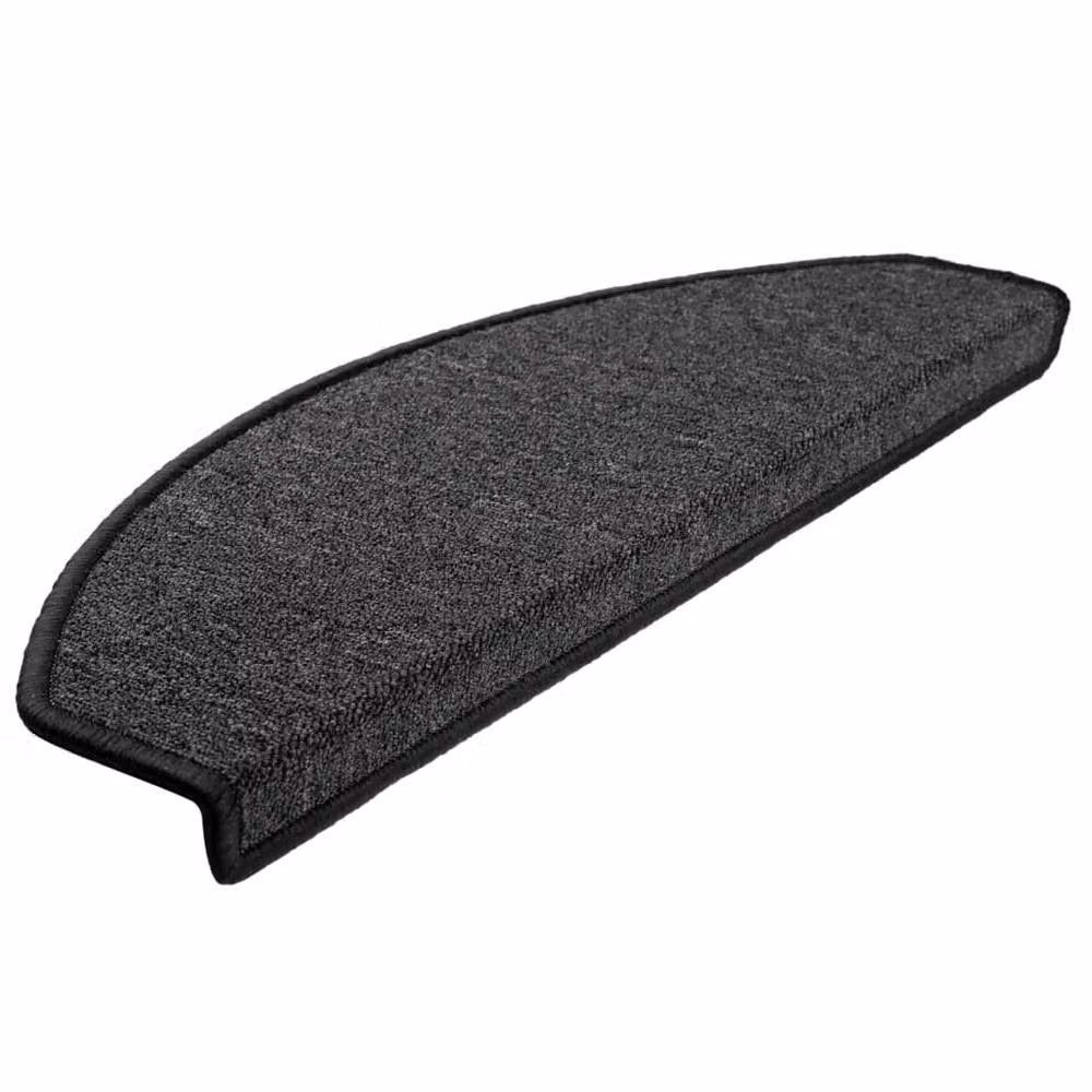 Berkfield Home Non-Slip Self-Adhesive Carpet Stair Treads, 15 Pieces, Anthracite, W: 65 cm, D: 24 cm, H: 4 cm – 3