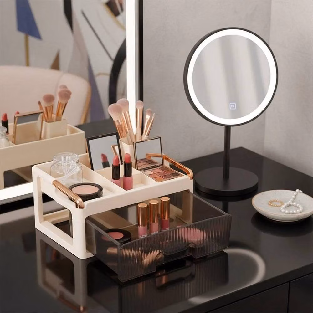 Kelvenix 1 Tier Makeup Organizer Cosmetic Storage Box in Beige – 3