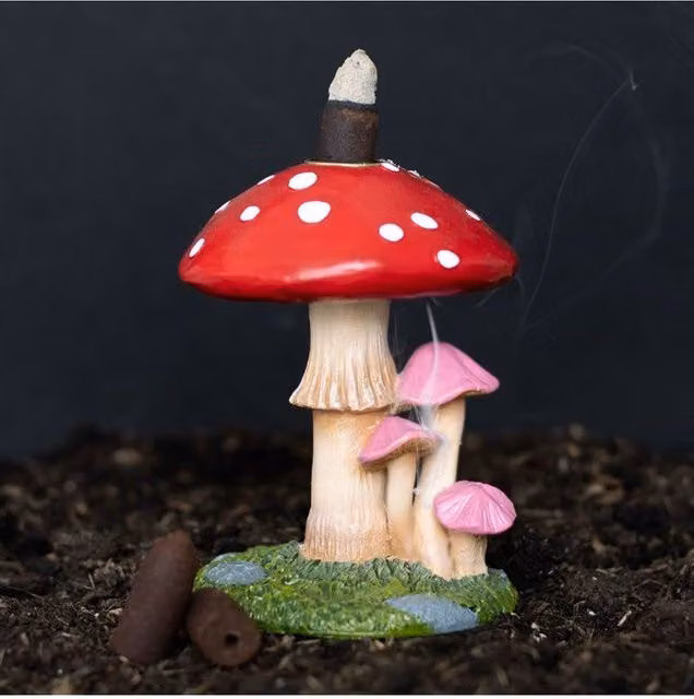 KDMD Mushroom Backflow Incense Burner in Beige Ceramic – 1