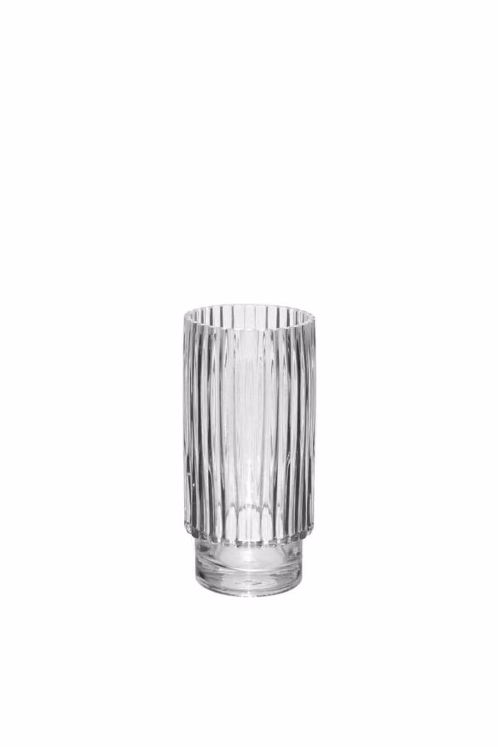 KDMD Transparent Ribbed Glass Vase Set of 2, Height: 20 cm, Width: 9.5 cm – 2