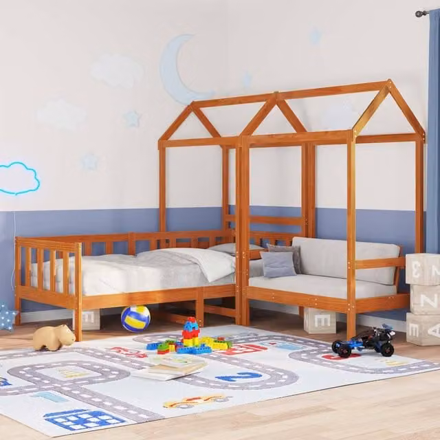 Berkfield Home Wax Brown Solid Pine Wood Day Bed Set W/D/H: 200 x 90 cm – 1