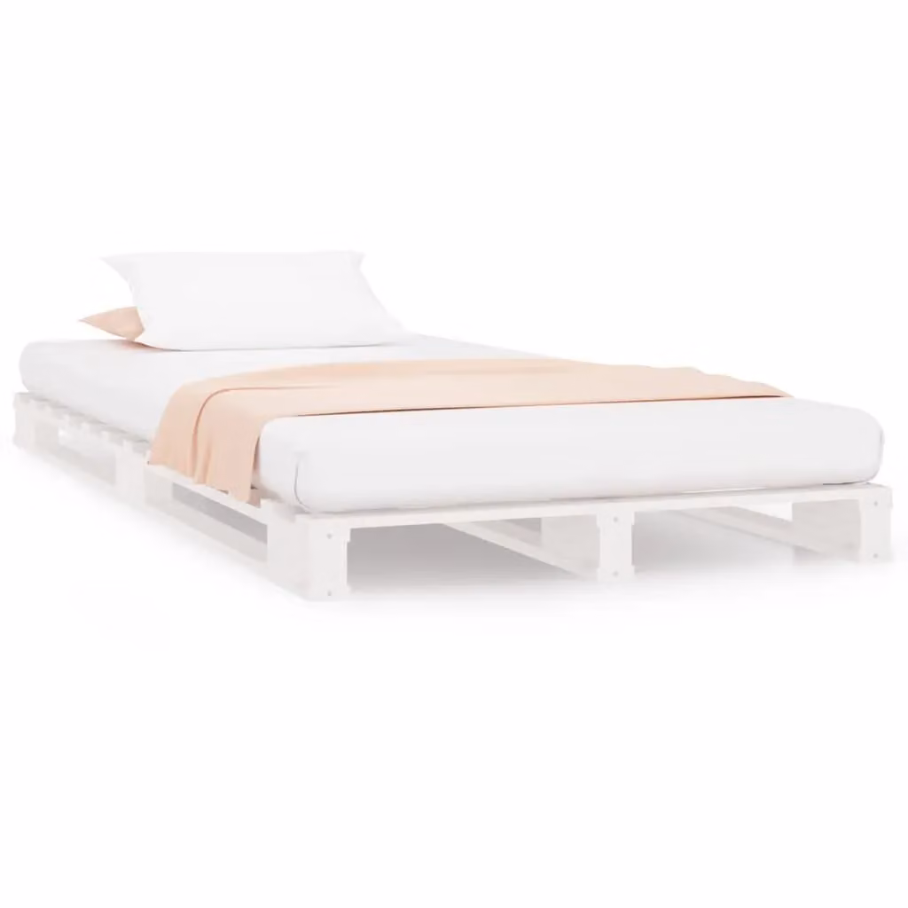 Berkfield Home White Pallet Bed Small Single Made of Solid Pine Wood W/D/H: 75 x 190 cm – 2