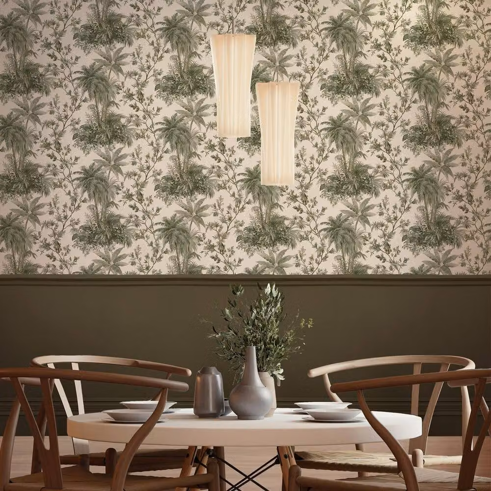 Boutique by Graham & Brown Bali Forest Botanical Wallpaper in Green, W/H: 52 cm x 1000 cm – 2