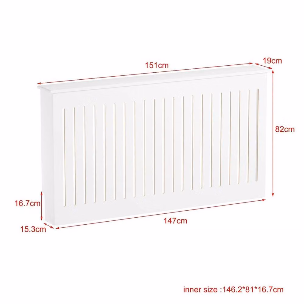 SPETLEK White Adjustable Radiator Cover with Vertical Slat Design – 2