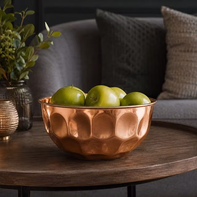 Premier Housewares Orsina Ravi Copper Finish Bowl in Gold, W/D/H: 26 x 13 x 26 cm – 2