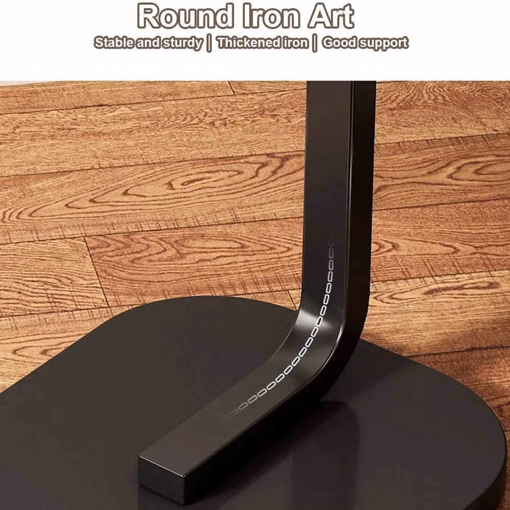 EONLION Black Walnut C-Shaped Compact Sofa Side End Table, Brown, H 100 cm x W 60 cm x D 60 cm – 3