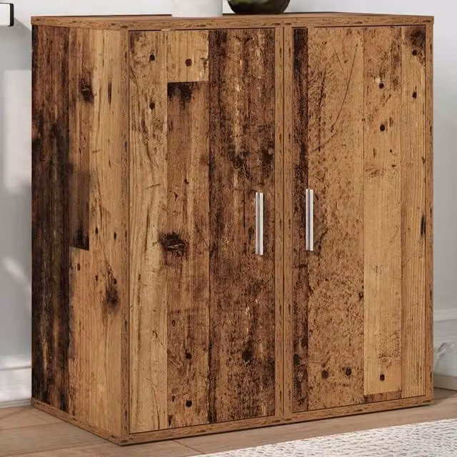 Berkfield Home Set of 2 Rustic Brown Shoe Cabinets, W/D/H: 32 x 35 x 70 cm – 1