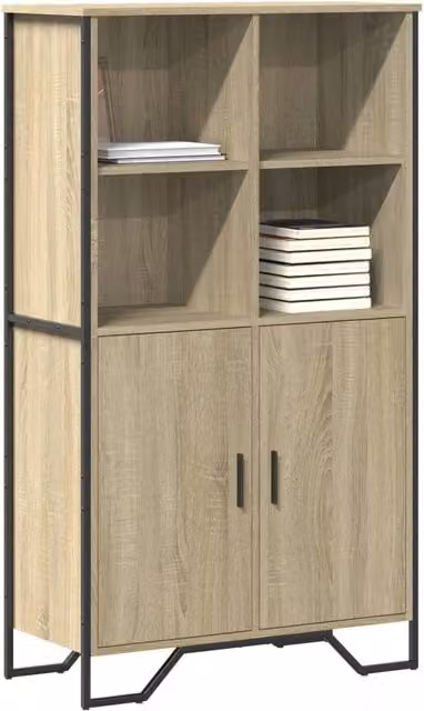 Berkfield Home Sonoma Oak Highboard in Brown, W/D/H: 79.5 x 35.5 x 137.5 cm