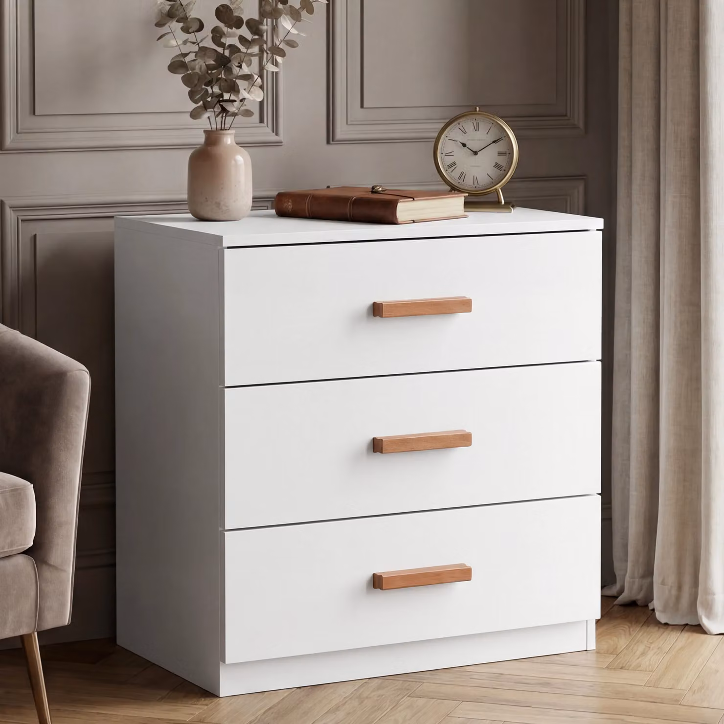 DHS Blythe 3 Drawer Chest in White