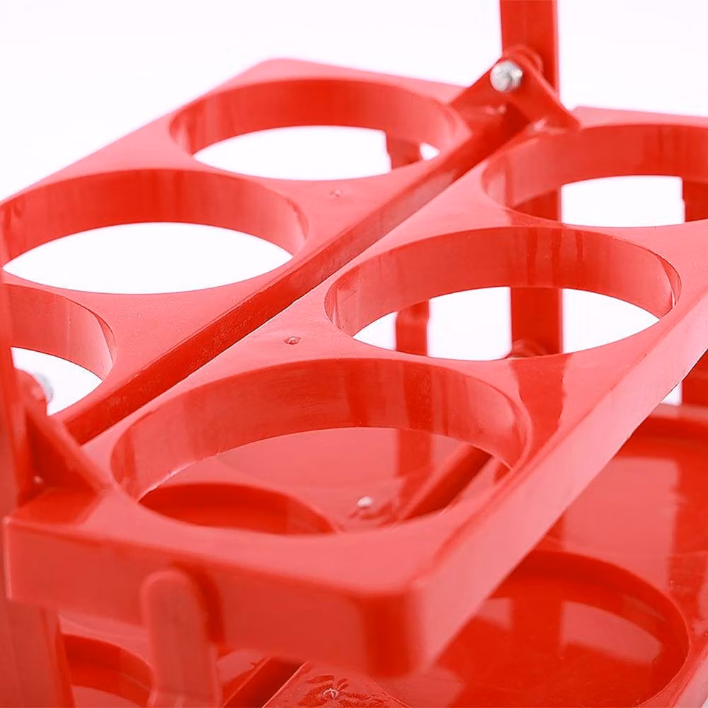 YnysTec Foldable Plastic Drink Bottle Carrier Crate with 6 Holes, Pink, Medium – 7