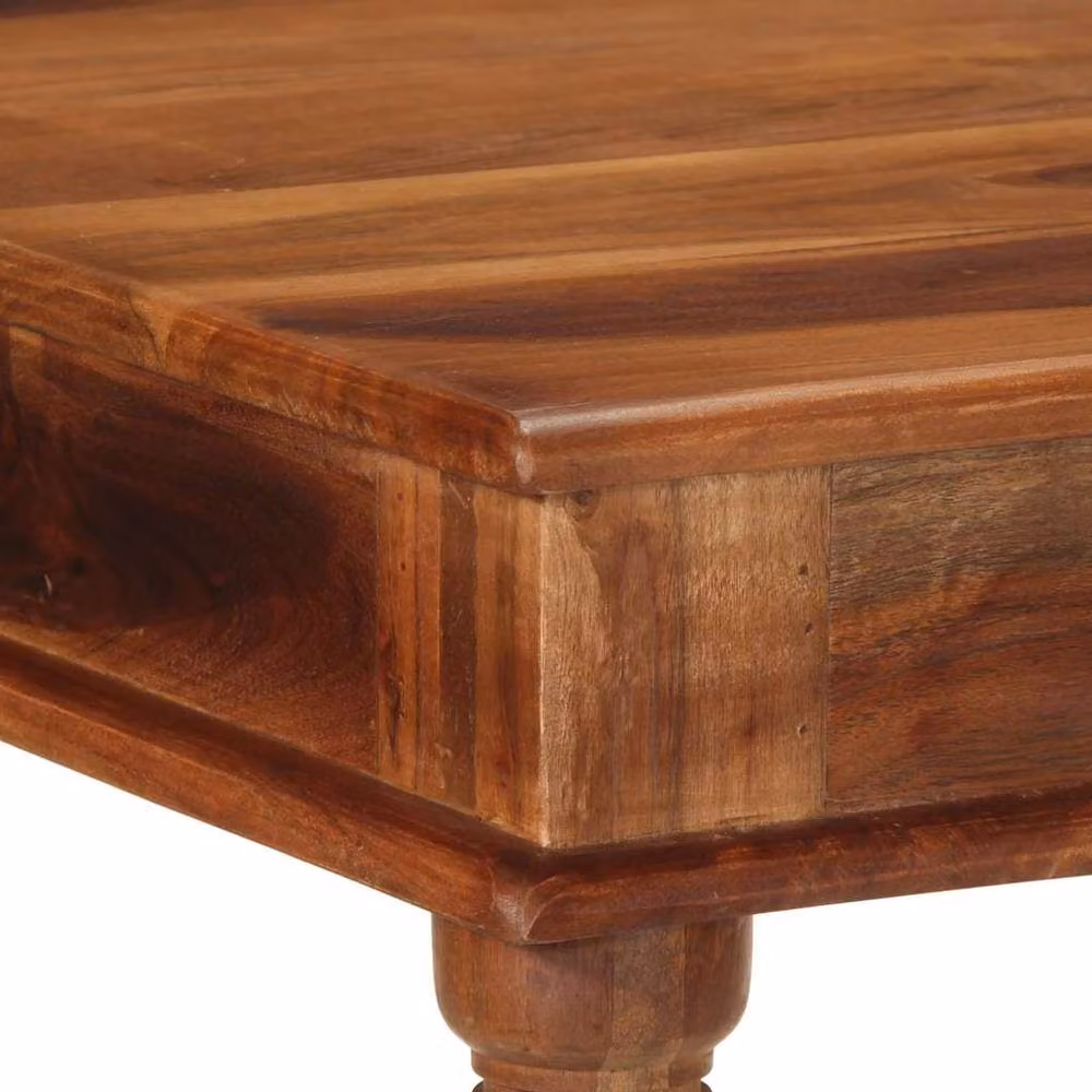 Berkfield Home Bar Table in Brown Solid Acacia Wood, W/D/H: 120 x 60 x 107 cm – 4