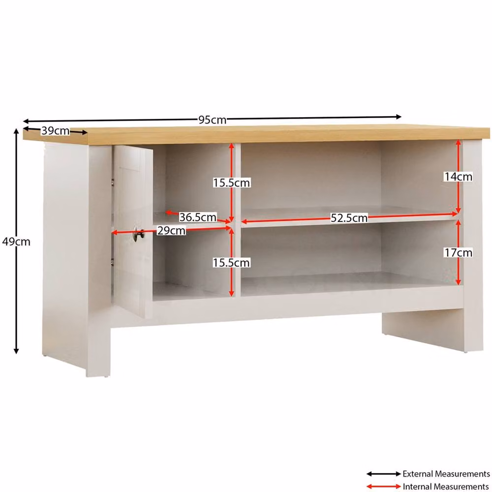 SPETLEK White Oak Scandinavian Style TV Cabinet Stand and Sideboard with 1 Door – 2