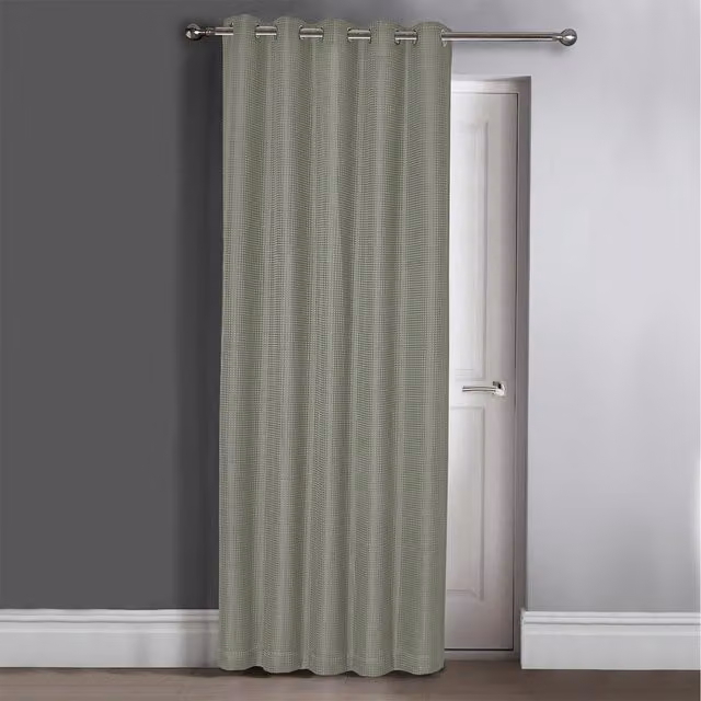Velosso Classic Blackout Fabric Door Panel Curtain in Green